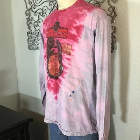 Vintage 90s Budweiser Frank and Louies Lounge Top - Picture 2 of 3